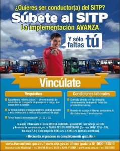 Convocatoria conductores SITP