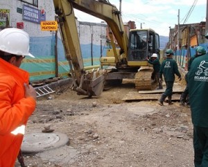 Obras de alcantarillado en La Granja